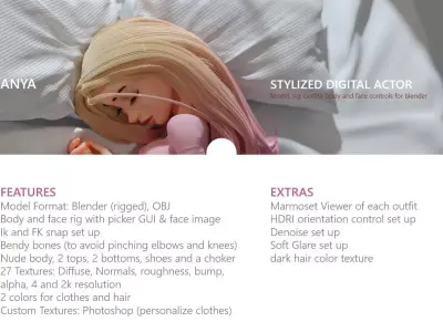 Anya Digital Actor Free 3D model