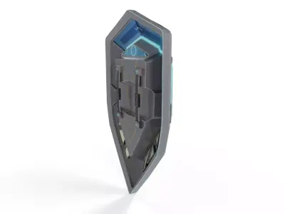 Sci-Fi Combat Shield - PBR Game Ready Low-poly 3D model