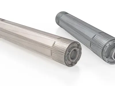 Surefire Ryder 9-Ti2 Handgun Suppressor Low-poly 3D model