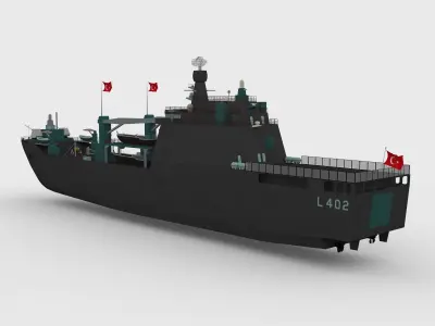 L402 BAYRAKTAR AMPHIBIOUS LANDING CRAFT TANK Low-poly 3D model