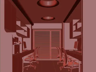  Office interior scene 03 3D model