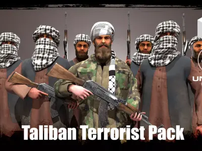 Terrorist Pack Low-poly 3D model