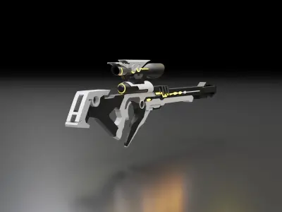 Sci-fi Sniper Low-poly 3D model