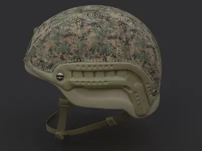 Ops Core Sentry helmet foliage green with marpat camo 3D model
