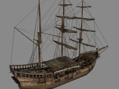 Chinese Old Ship 01 3D model