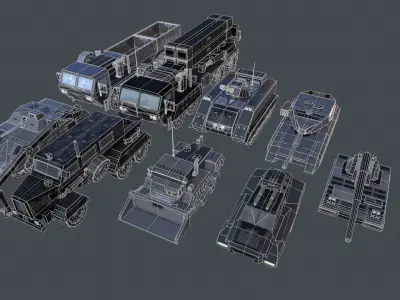 Tanks for RTS Game Pack Low-poly 3D model