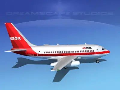 Boeing 737-100 US Air 3D model