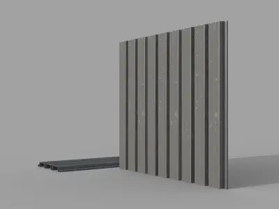 Corrugated galvanized sheets 3 Low-poly 3D model
