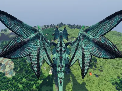 Green Dragon Minecarft Schematic Free low-poly 3D model