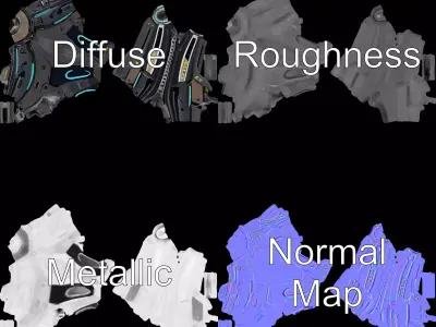 Futuristic Railgun Weapon model pack Low-poly 3D model