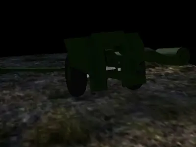 AT GUN Low-poly 3D model