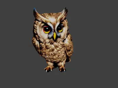 Owl Animal Low-poly 3D model