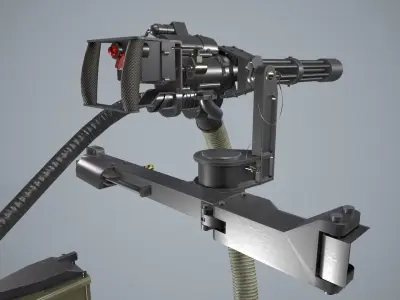 Machine Gun M134 Low-poly 3D model