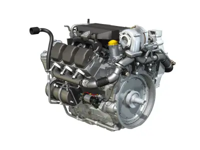 Truck diesel engine 3D model