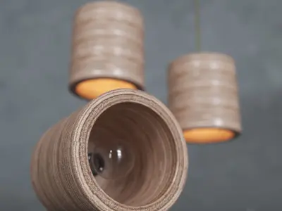 Lamp C-light plywood Free low-poly 3D model
