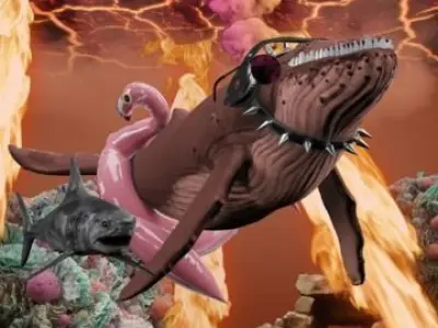 NFT Complete Collection Whales up to 7000nfts 3D model