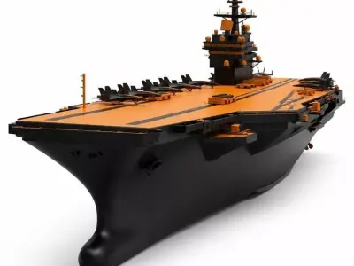 Modern Aircraft Carrier Model Black and High Visibility NAVAL  3D model