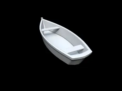 Rowing Boat Low-poly 3D model
