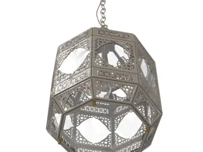 Moorish Moroccan Clear Glass Lantern 3D model