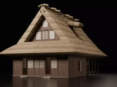 Feudal Japanese Village Modular Set 3D model