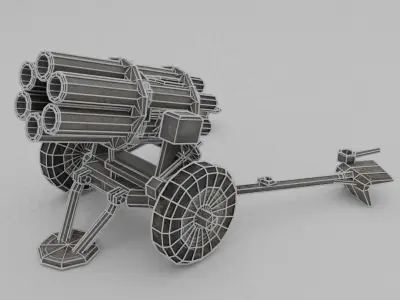 15 Cm Nebelwerfer 41 Rocket artillery Low-poly 3D model