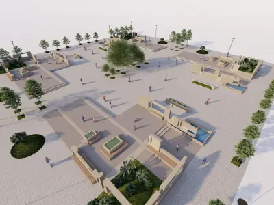 public park-Private Park Landscape Urban 3D model