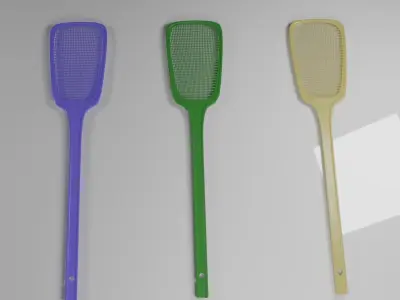 Flyswatters three plastic spatulas 3D model
