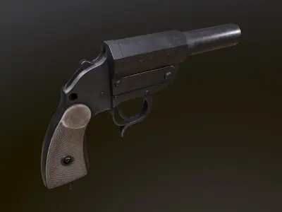 LP-34 Low-poly 3D model PBR gun Low-poly 3D model