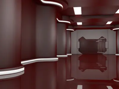 Sci Fi Corridor 3D model 184