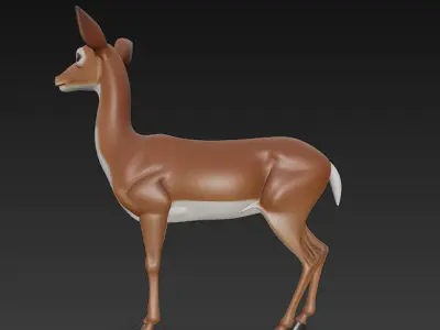 Deer Realistic 3D Model Basic - Low Poly Realistic Low-poly 3D model
