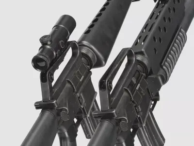 M16 - M203 Grenade Launcher Low-poly 3D model