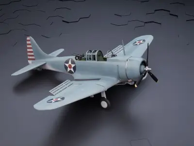 Douglas SBD Dauntless - US ww2 dive bomber 3D model