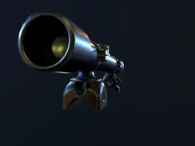 German Scope ww2 for mauser98k rifle PBR Low-poly 3D model