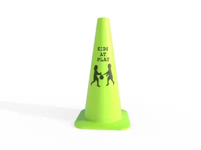 Road Cone M7 - With STL Low-poly 3D model
