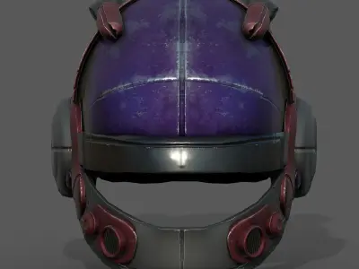 Helmet military combat fantasy futuristic Low-poly 3D model