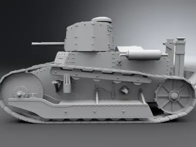 Fiat 3000 scale model 3D print model