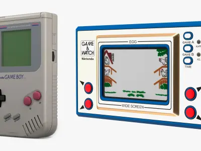 Nintendo Retro Game Consoles Collection 3D model