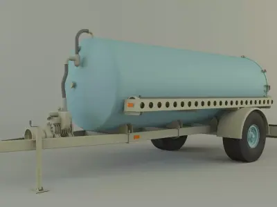 water transport trailer 3D model