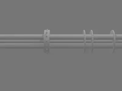 machine gun front firing pipe part for blender 3D model