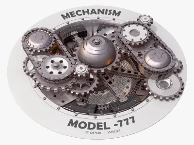 Gear Mechanism with Chains M1 3D model