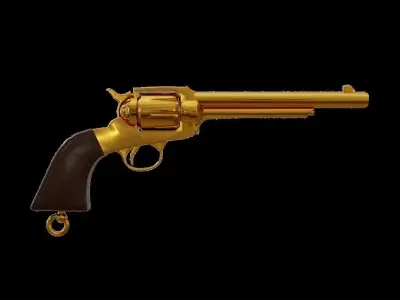 Golden Pistol 3D Asset 3D model