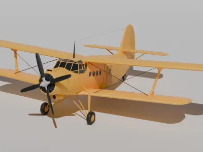 Antonov AN-2 Low-poly 3D model