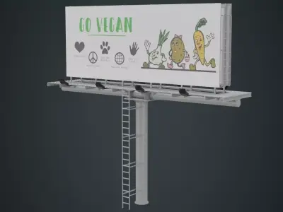 Billboard 1A Low-poly 3D model