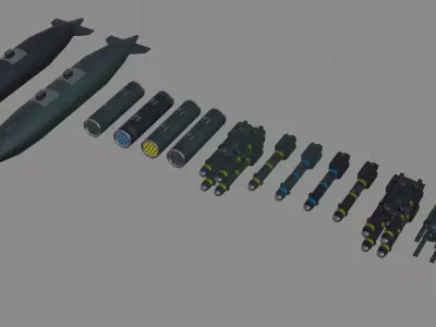 UH-60 Blackhawk - Loadout Weapons US helicopter - Medevac Low-poly 3D model