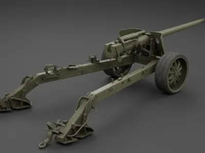 T8 105mm Anti Tank Gun Low-poly 3D model