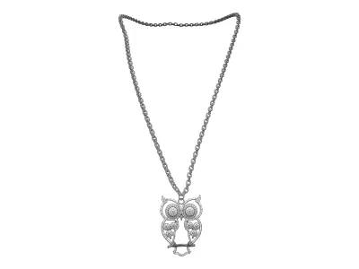 Owl Pendant Necklace Low-poly 3D model