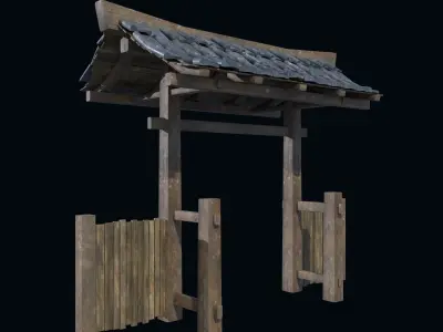 ASIAN JAPAN CONSTRUCTIONS STRUCTURES ORIENTAL COLLECTION Low-poly 3D model