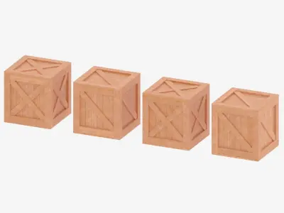 Wooden Crate Box Collection 3D model