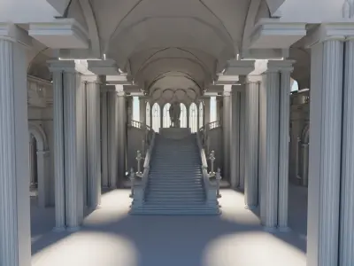 medieval palace Low-poly 3D model