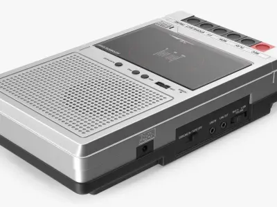QFX Retro 39 Tape Recorder Silver 3D model